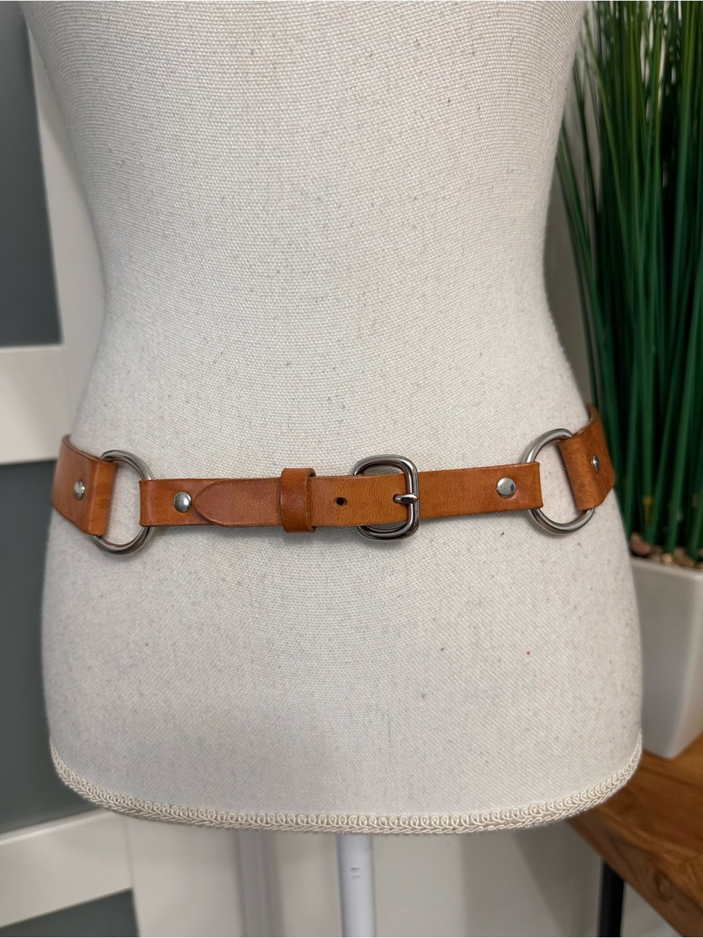 Vtg Banana Republic Italian Brown Leather Belt SZ M Equestrian England Made EUC